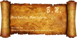 Borbély Marióra névjegykártya